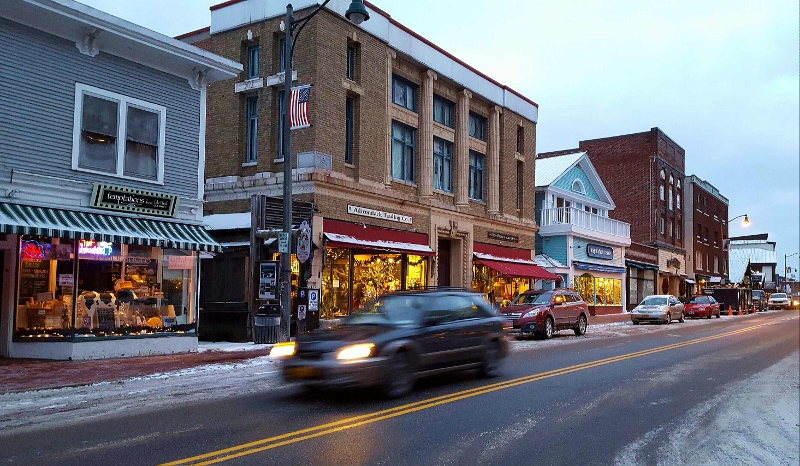 Main Street, Lake Placid, N.Y., in the Adirondacks (photo by Sheila Scarborough)