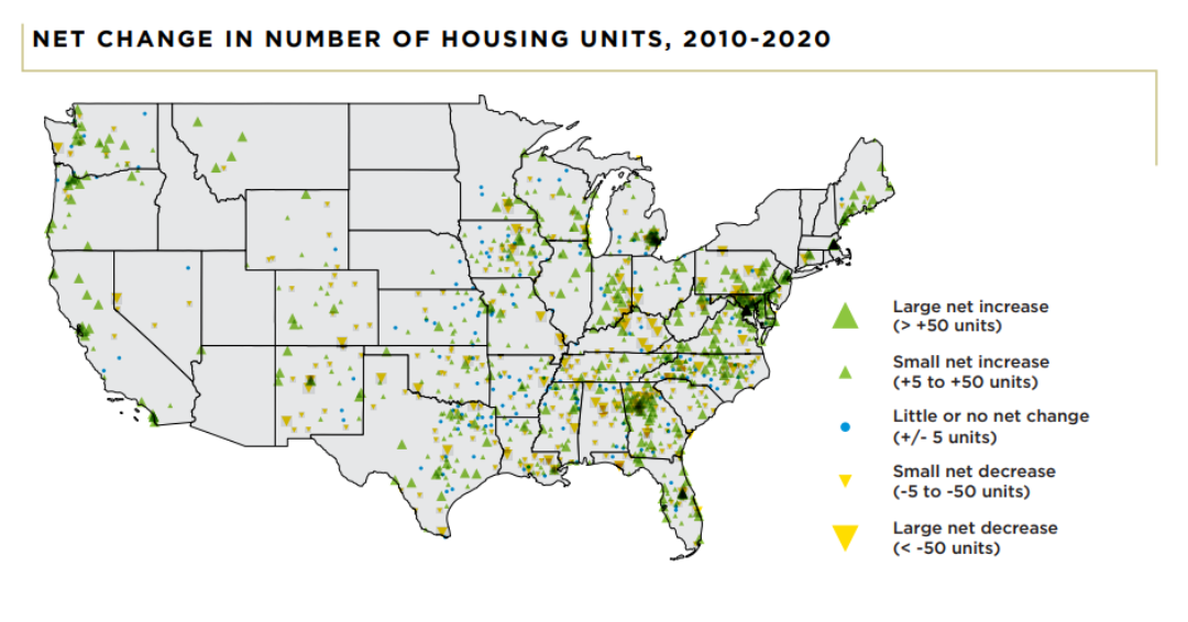 Net Change in Number of Housing Units, 2010-2020