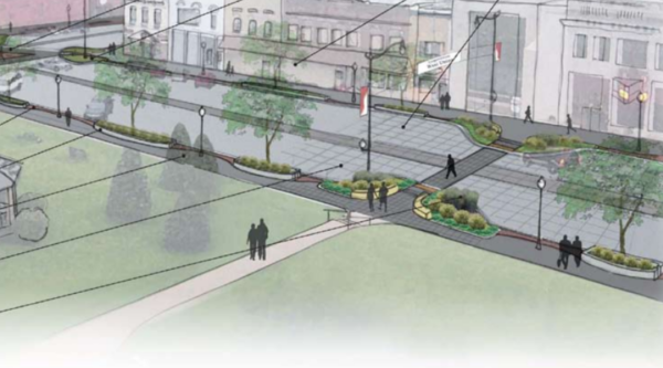 An illustration of a downtown parks project