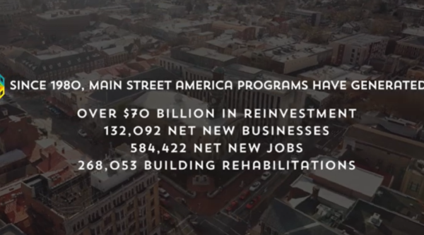 Desde 1980, los programas Main Street America han generado más de 70.000 millones de dólares en reinversiones, 132.092 empresas netas, 584.422 nuevos puestos de trabajo netos y 268.053 rehabilitaciones de edificios.